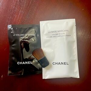 New Chanel Noir Allure Mascara #10 Noir & La Base Primer & small blush  brush.